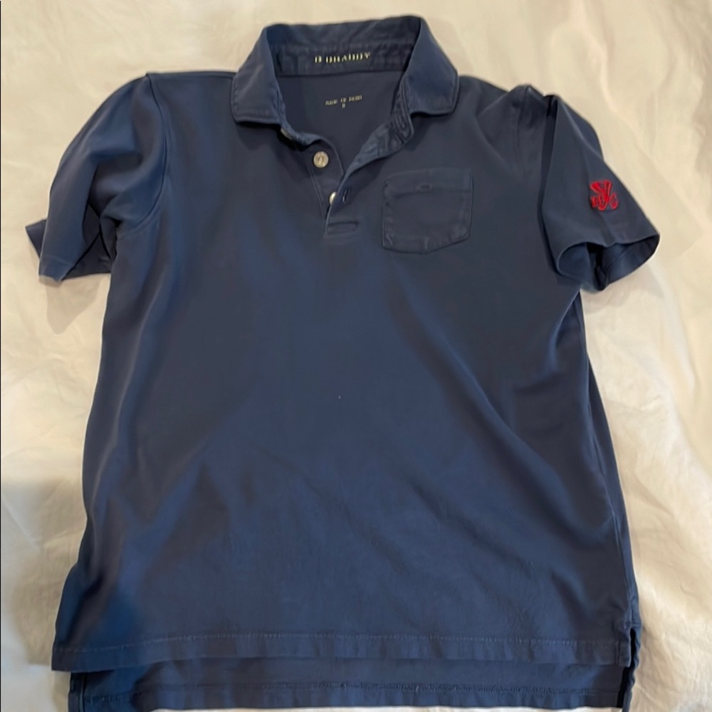 Navy Blue Polo Shirt with Red Logo